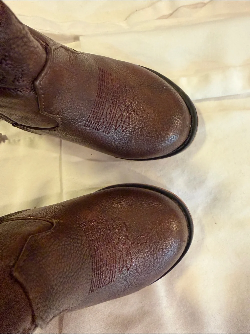 Cat & Jack Brown Kids Zip-Up Western Boots